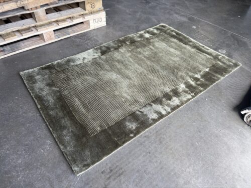 NEW! WEST ELM 3x5 Dark Olive Tencel Frame Rug