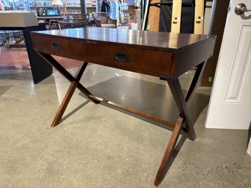 Campaign Style 2-Drawer Writing Desk