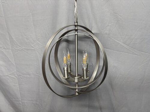 Brushed Silver 4 Light Interlocking Circle Chandelier