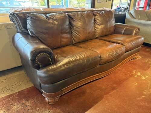 ASHLEY FURNITURE  Monarch Valley Harness Brown Top Grain Leather Sofa