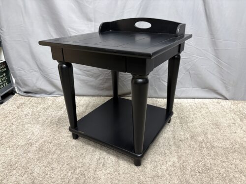 Black 2 Tier Single Drawer End Table