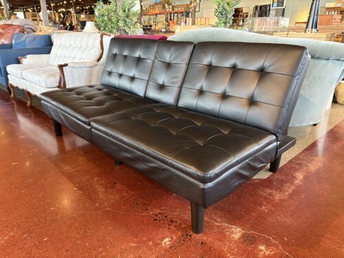 DOREL HOME  Black Tufted Foldable Futon with Cup Holder
