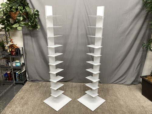 White 10-Tier Floating Bookshelves (Set of 2)