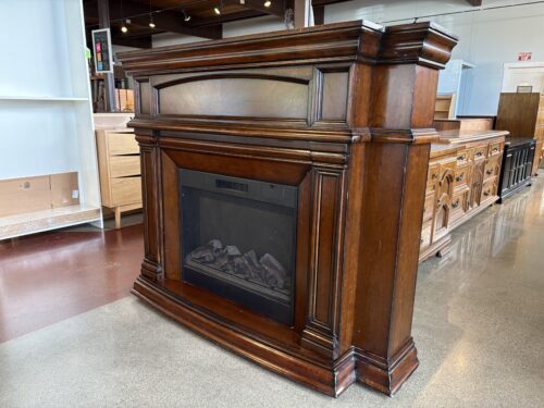 62-Inch Mink Wood Electric Fireplace