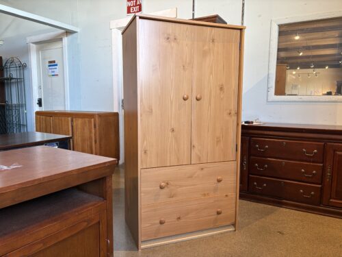 Lightweight Double Door Wardrobe with Two Drawers