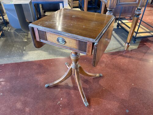 BRANDT Antique Drop Leaf Pembroke Pedestal Table