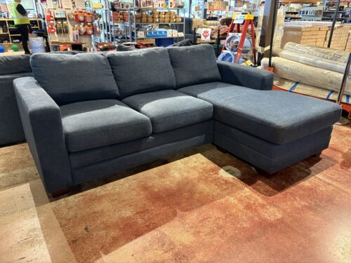 Denim Blue Sofa With Reversible Chaise