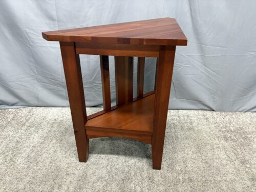 Solid Wood Mission Style Triangular End Table