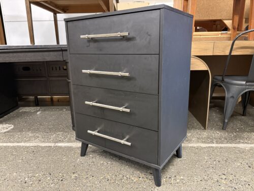 Black MCM Style 4-Drawer Petite Dresser