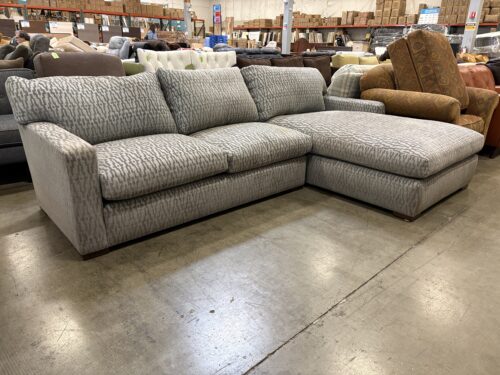 A. RUDIN Geometric Pattern Plush Down Filled Sectional with Interior Lumbar Support