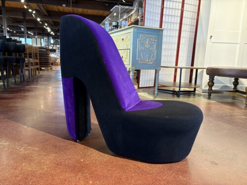 Purple and Black 31" Tall High Heel Chair