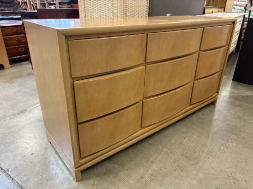 Vintage Wooden 9 Drawer Dresser with Finger Pulls