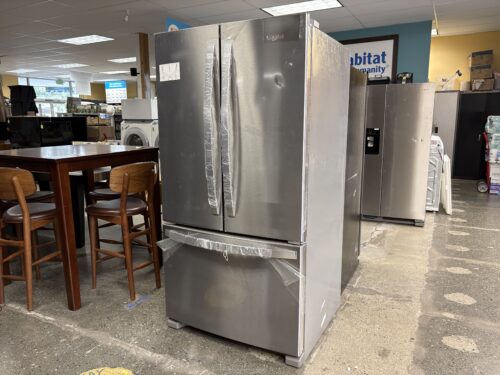 NEW WHIRLPOOL 25 cu ft Full Depth French Door Elevated Fridge Model #WRMF3636RZ00