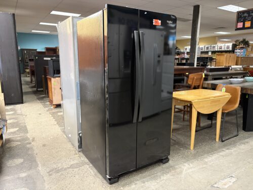 NEW! WHIRLPOOL 22 cu ft Black SIde by Side Refrigerator Model #WRS312SNHB07