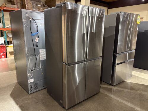 SAMSUNG 23 cu. ft. Counter Depth 4-Door French Door Refrigerator with Beverage Center in Stainless Steel Model #RF23B7671SR