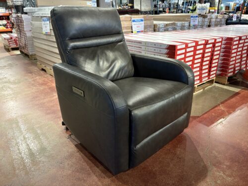 NEW! GILMAN CREEK FURNITURE Aldryn Dark Gray Leather Power Glider Recliner