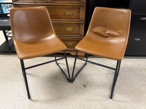 WALKER EDISON Douglas Urban Industrial Whiskey Brown Dining Chair (Set of 2)
