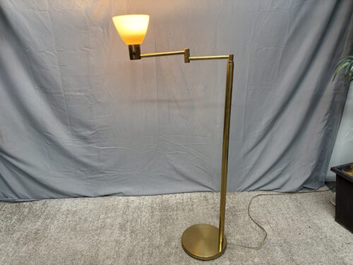 KOCH & LOWY Vintage Brass Swing Arm Floor Lamp