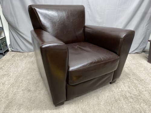 LIND Dark Brown Made in Canada Clasic Leather Armchair