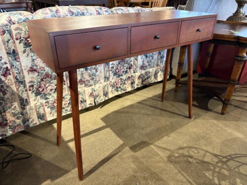 MCM 3-Drawer Wooden Console Table
