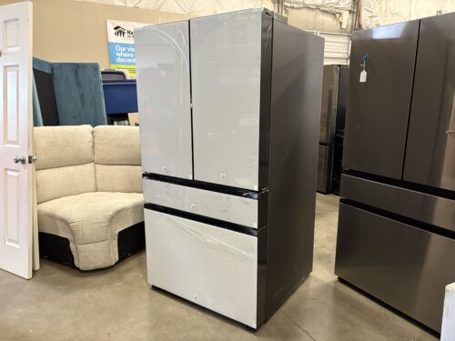 SAMSUNG Bespoke 4-Door French Door Refrigerator with Beverage Center and Grey Glass Panel Front Model# RF29BB860012 (Southcenter Store)