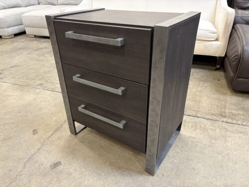 Industrial Style 2 Drawer Nightstand with U-Shaped Metal Legs