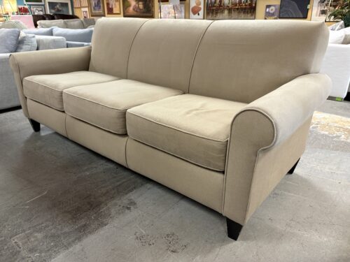 PACIFIC INDUSTRIES Tan Roll Arm 3 Seat Sofa