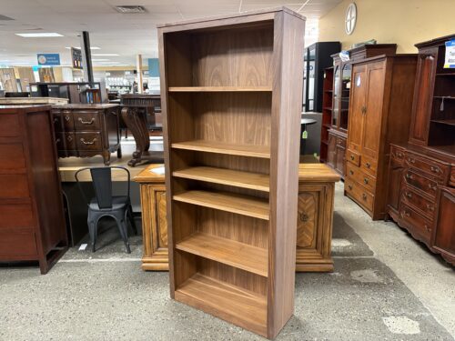 Light Wood 6-Shelf Shaker Bookcase