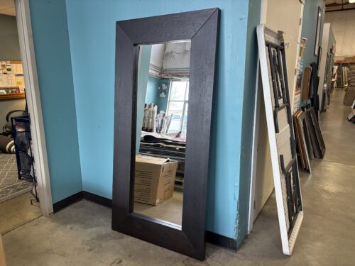 Extra Large Rectangular Wall Mirror with Oversized Black Wooden Frame