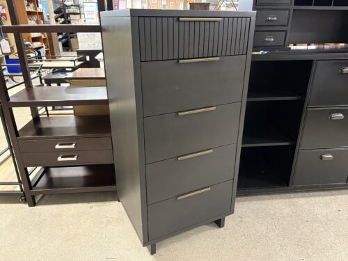 Black Contemporary 5-Drawer Tall Dresser