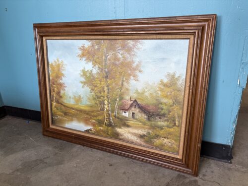 Framed Cottage Grove Original Painting on Canvas