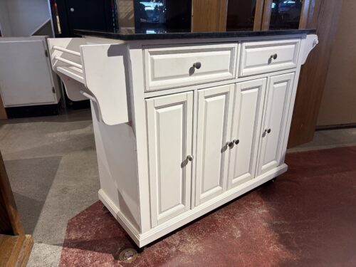 CROSLEY FURNITURE Alexandria White Kitchen Island with Dark Stone Top