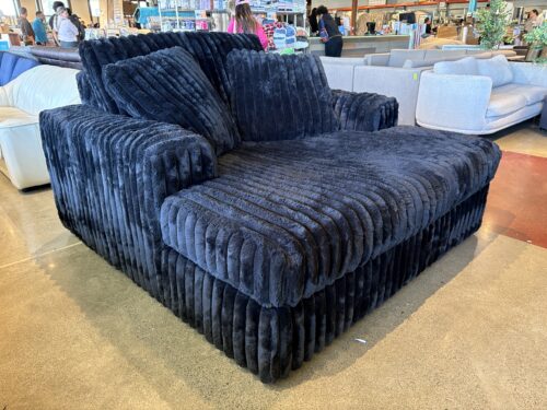 ASHLEY FURNITURE Midnight-Madness Onyx Black Oversized Chaise Lounge