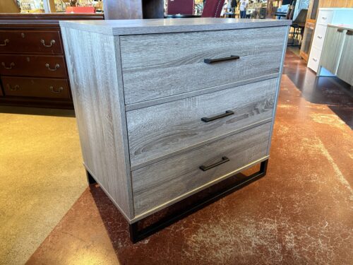 Minimalist Gray Washed Compact 3-Drawer Dresser