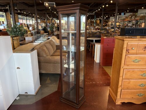 Illuminated Slim 4-Tier Glass Curio Cabinet