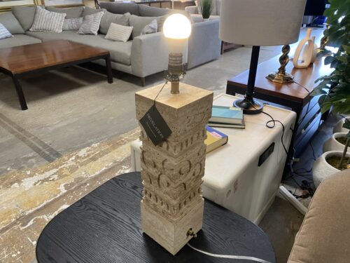 UTTERMOST Revelation Solid Travertine Marble Dimmable Icon Table Lamp (BASE ONLY)
