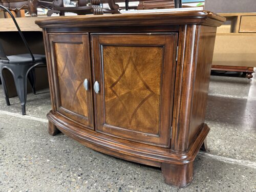 ASHLEY Dark Wood Petite Cabinet w/ Door Inlay