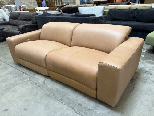 NEW! JOYBIRD Nico Leather Modular Reclining Sofa with Adjustable Headrests in Toledo Camel