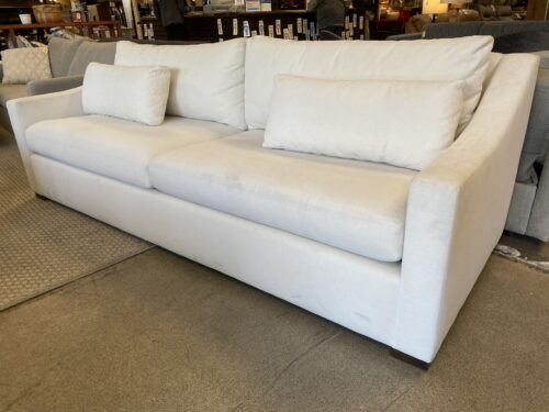 RESTORATION HARDWARE Belgian Classic White Fabric Slope Arm Sofa