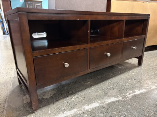 BASSETT Dark Wood 3-Drawer Media Stand