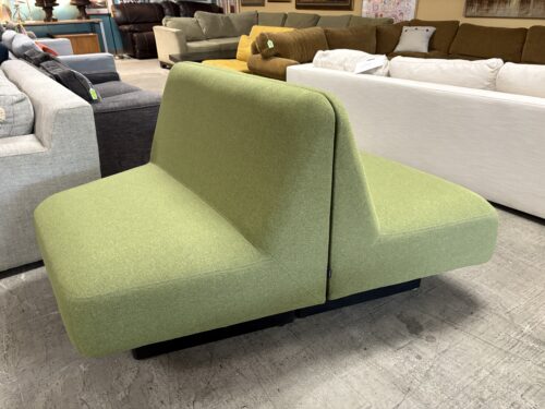 NAUGHTONE Apple Green Modern Wide Back to Back Chair (Set of 2)