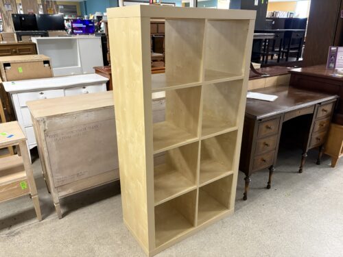 IKEA Kallax Stained Oak 8 Cubby Shelf