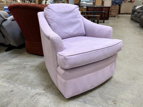 JESSICA CHARLES  Marabel Lilac Microplush Swivel Accent Chair