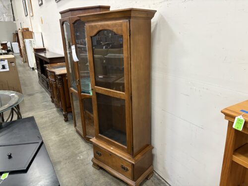 Vintage Wooden Gun Cabinet with Key