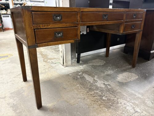 Vintage Dark Wood Campaign Style Desk