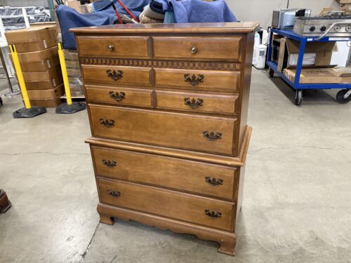 Vintage Wooden 5 Drawer Chest Style Dresser with Paneled Details