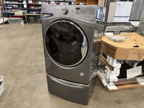 WHIRLPOOL Grey Front Load Washer with Affresh Cycle and Storage Pedestal Model #WFW92HEFC0