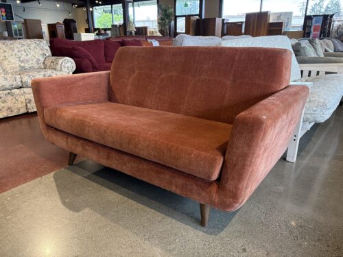 JOYBIRD Hughes MCM Style Orange Tufted Loveseat