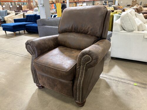 HUGHES FURNITURE Ridgeline Brownie Push-to-Recline Armchair with Nailhead Trim