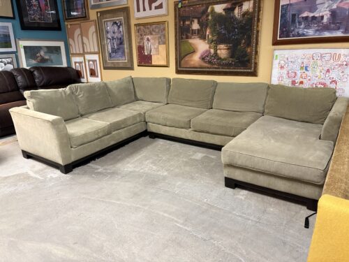 JONATHAN LUIS Warm Grey 6-Seat Corner Sofa Sectional w/ Lounger